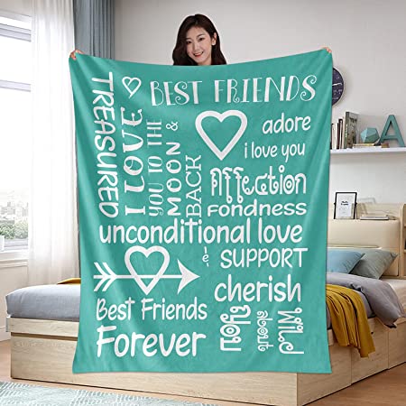 Photo 1 of Friendship Blanket Gifts for Women, Unique, Bestie, BFF, Sister, Couples - Friendship Gifts for Women Friends Blanket (Green, 80x60inch)
