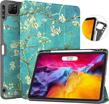 Photo 1 of Soke New iPad Pro 11 Case 2020 & 2018 with Pencil Holder - [Full Body Protection + Apple Pencil Charging + Auto Wake/Sleep], Soft TPU Back Cover for 2020 iPad Pro 11 inch (Apricot Blossom)
