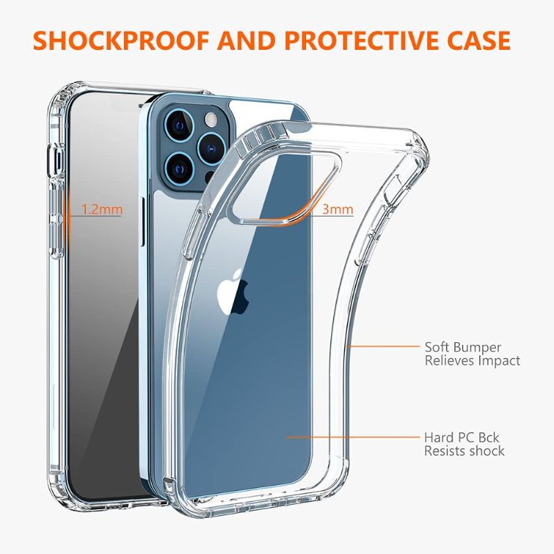 Photo 1 of Case Compatible with iPhone 12 Pro Max, 6.7 Inch, with [2 Pack Tempered Glass Screen Protector