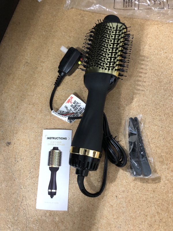 Photo 2 of Hair Dryer Brush, Blow Dryer Brush, 4 in 1 Hot Air Brush, One Step Hair Dryer & Styler Volumizer with Enhanced Titanium Barrel, Blow Dryer Brush for Women (Gold)
