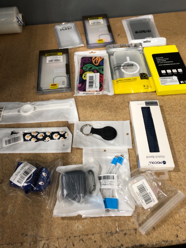 Photo 1 of 15 Pack Assorted iPhon Cases/Screen Protectors, Watch Bands, AirPod/Tag Cases ( 1st/2nd Gen) 