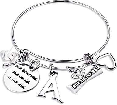 Photo 1 of 2022 Graduation Gift Bangle Bracelet for Her - Congrats Grad Stainless Steel Jewelry for Graduate A 
