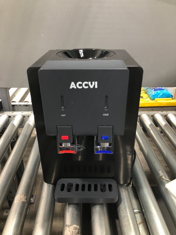 Photo 2 of ACCVI Premium Countertop Water Cooler Dispenser, Holds 3 or 5 Gallon Jug, Top Loading, Hot and Cold Water, Child Safety Lock, Compact Design Ideal For Homes, Kitchens, Offices, Dorms, Black
