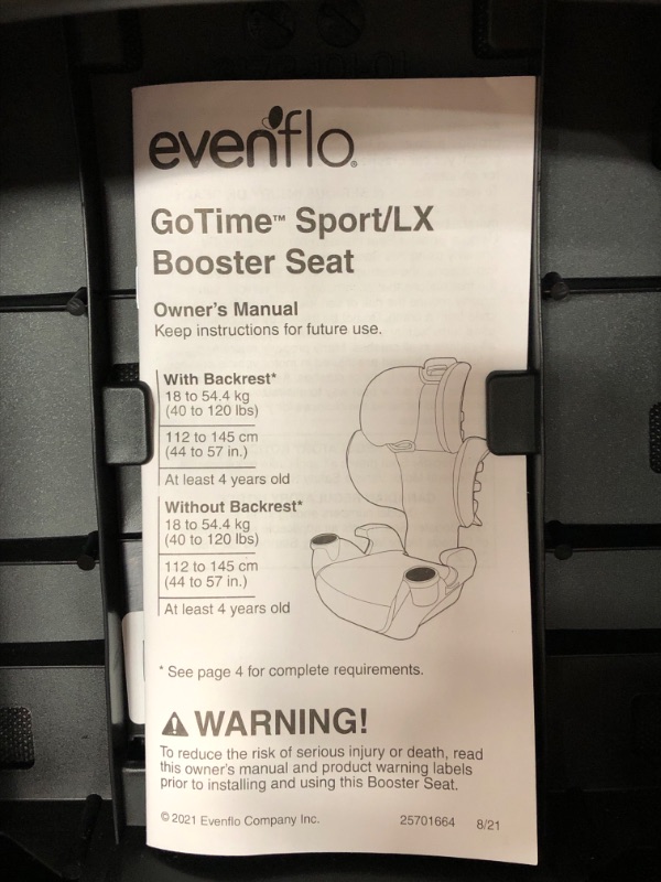 Photo 2 of Evenflo GoTime No Back Booster Car Seat (Blue Astro)
