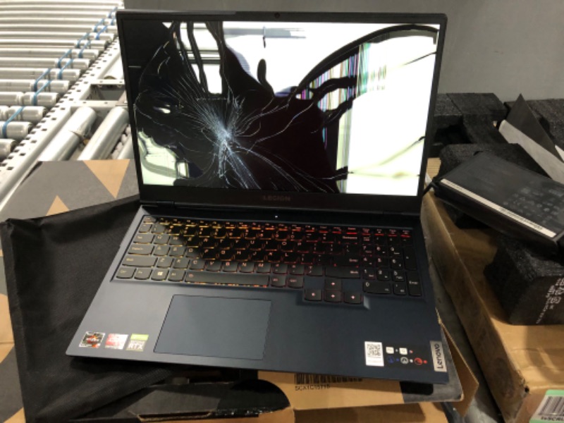 Photo 3 of Screen Is Shattered - Lenovo Legion 5 15.6" Gaming Laptop - Ryzen 5 - 8GB - 512 SSD - Win 11 - Black