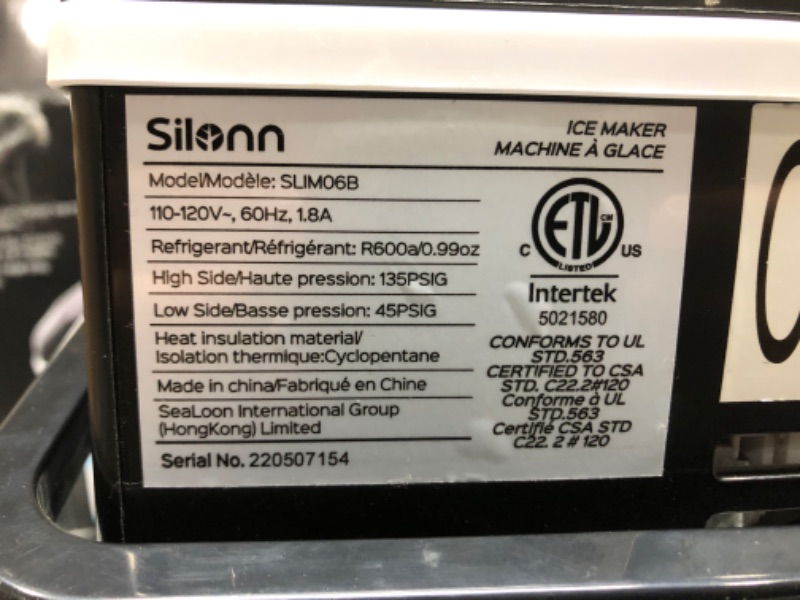 Photo 3 of ***PARTS ONLY*** Silonn Countertop Ice Maker Machine