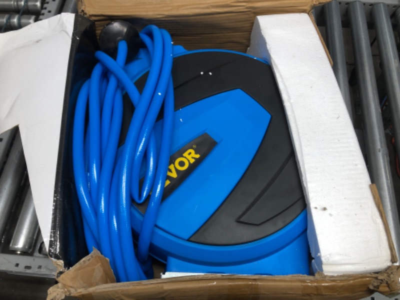 Photo 1 of VEVOR Retractable Hose Reel, 1/2 inch x 75 ft, Any Length Lock & Automatic Rewind Water Hose, Wall Mounted Garden Hose Reel w/ 180° Swivel Bracket and 7 Pattern Hose Nozzle, Blue
