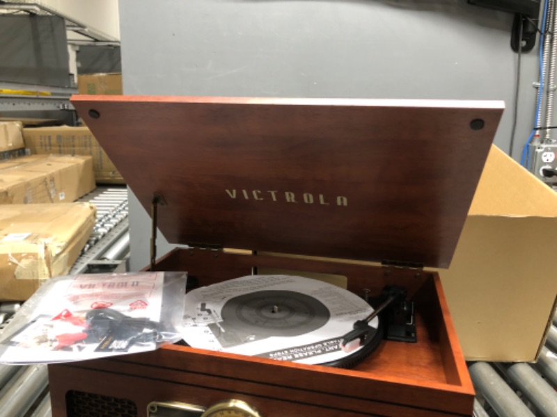 Photo 3 of Victrola Nostalgic 6-in-1 Bluetooth Record Player and Multimedia Center with Built-in Speakers - 3-Speed Turntable