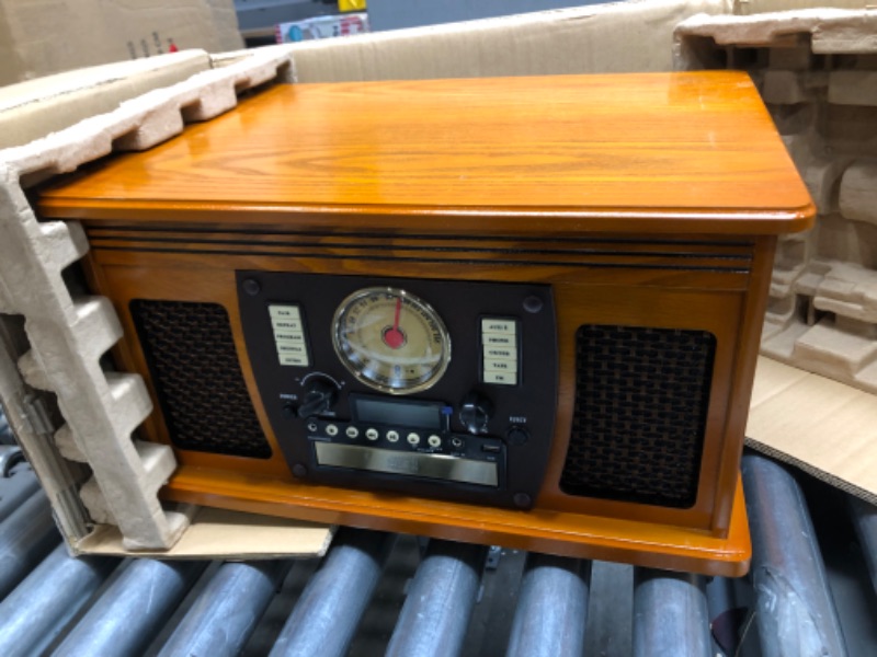 Photo 2 of Victrola VTA-600B Wooden 8-in-1 Nostalgic Record Player with Bluetooth and USB Encoding