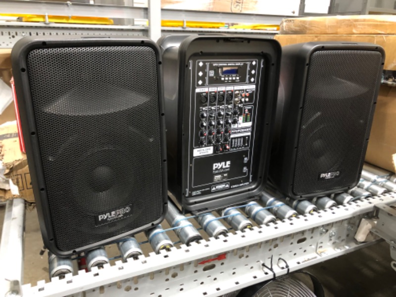 Photo 2 of Pyle PA Speaker DJ Mixer Bundle - 300 W Portable Wireless Bluetooth Sound System