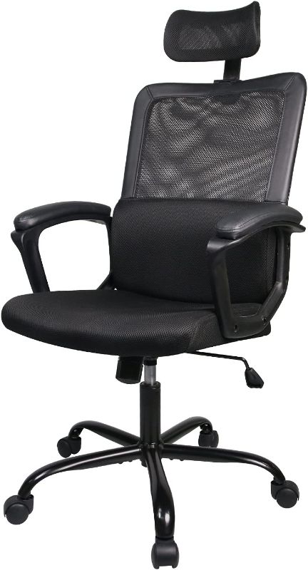 Photo 1 of **SIMILAR TO STOCK PHOTO**
Office Chair, Ergonomic Mesh Home Office Computer Chair with Lumbar Support/Adjustable Headrest/Armrest and Wheels/Mesh High Back/Swivel Rolling (Black)
