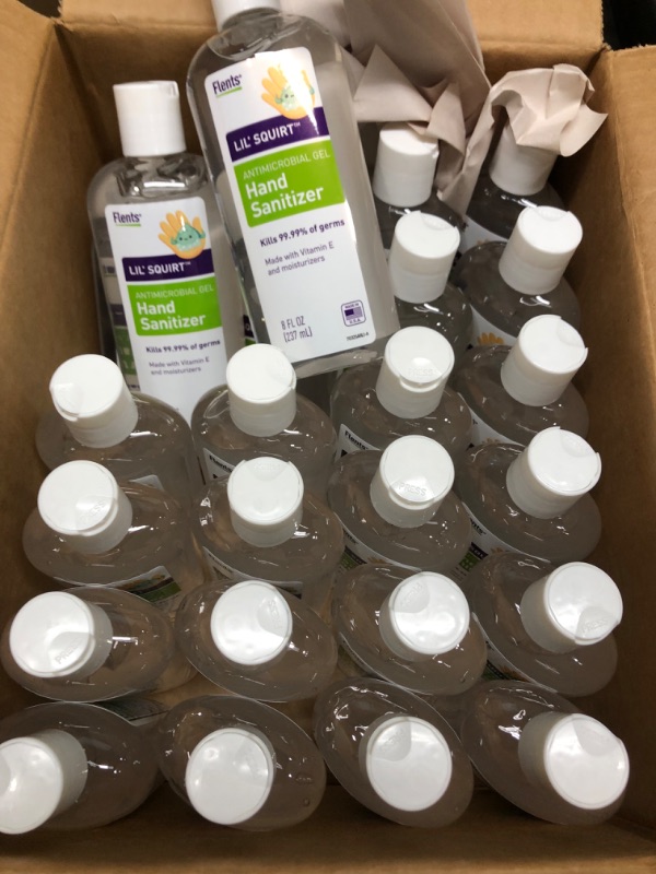 Photo 1 of **expiration date: 04/2022** 16 per case**
Flents Lil' Squirt Hand Sanitizer Gel Made with Vitamin E Plus Moisturizers, 8 Fl Oz, Made in the USA

