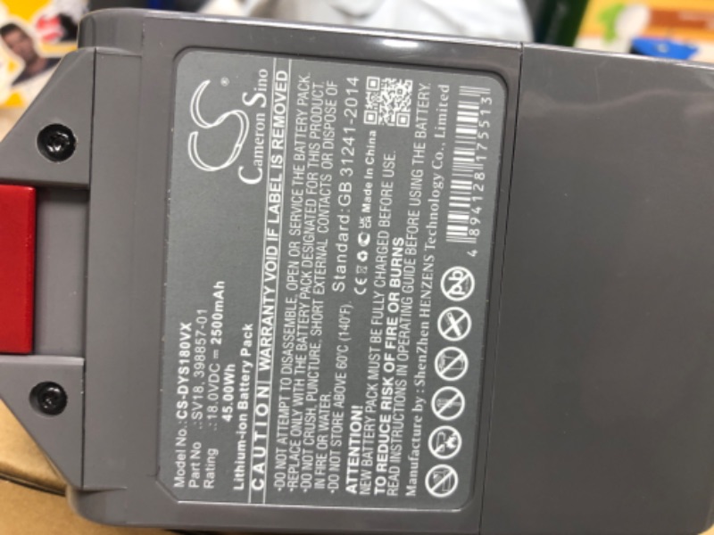 Photo 3 of HVH 2500mAh Battery Replacement for Dyson 398006-01, 398857-01, 965171-02, 971450-06, SV18, Digital Slim Fluffy Extra, Digital Slim Fluffy Pro, V10 Slim, V11, V12 Detect Slim, V15 Detect