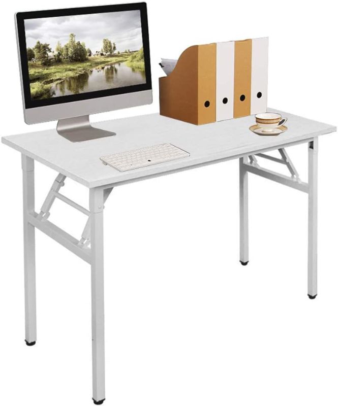 Photo 1 of 32" x 16" Need Computer Desk for Small Space Small Folding Table Small Writing Desk Compact Desk Foldable Desk with BIFMA Certification, No Install Needed, White AC5-10060-DW
