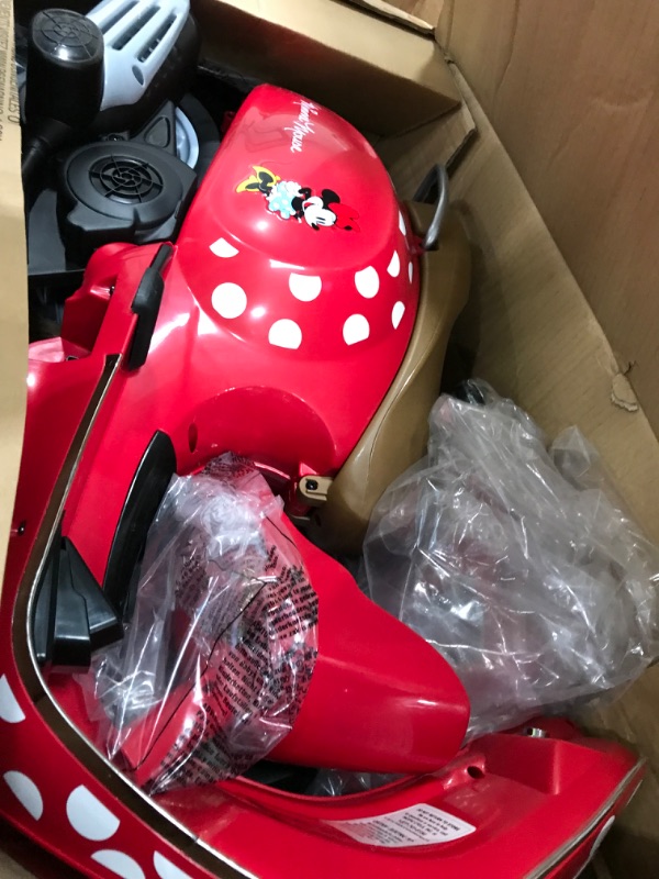 Photo 2 of ***PARTS ONLY*** Kid Trax Toddler Minnie Mouse Vespa Scooter Electric Ride On Toy, 3-5 Years Old, 6 Volt, Max Weight 60 lbs, Red (KT1583AZ)