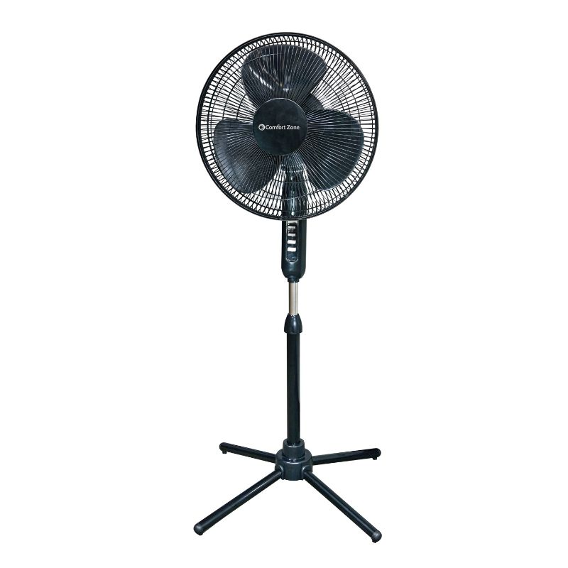 Photo 1 of Used Comfort Zone CZST161BTEBK Oscillating Pedestal Fan Black 16"
