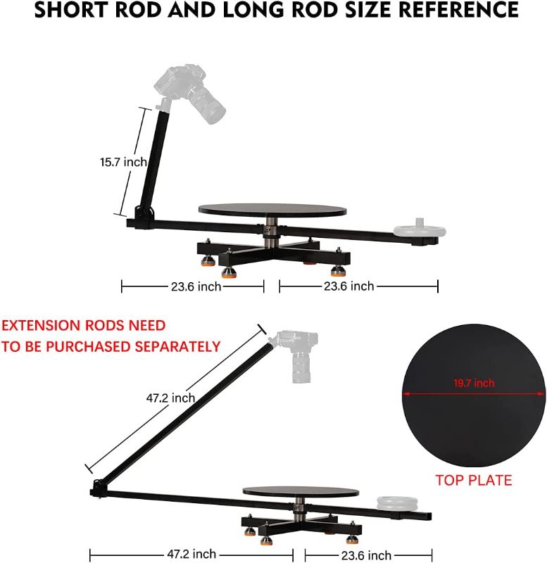 Photo 1 of 360 Degree Rotating Camera Slider,360 Photo Booth Professional Video Equipment,Camera Table Dolly for Photography and Video,DSLR Slider Camera Accessory,Camera Track
