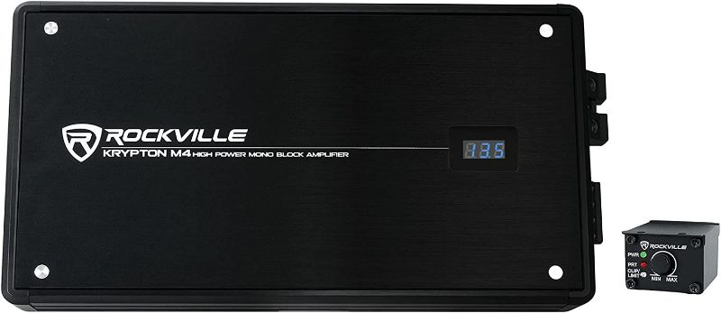 Photo 5 of Rockville Krypton M4 6000w Peak/1500w RMS Mono 1 Ohm Car Amplifier Amp+Remote