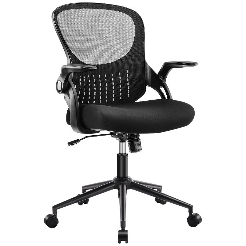 Photo 1 of Office Chair, Ergonomic Desk Chair Mesh Computer Chair with Flip-up Armrests and Adjustable Height, Black
