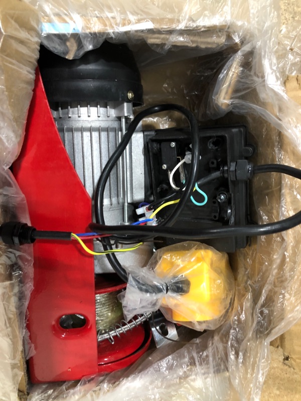 Photo 2 of (BROKEN OFF POWERBOX) VEVOR Electric Hoist Lift 1320LBS 600KG Overhead Electric Hoist 110V Electric Wire Hoist Remote Control Garage Auto Shop Overhead Lift