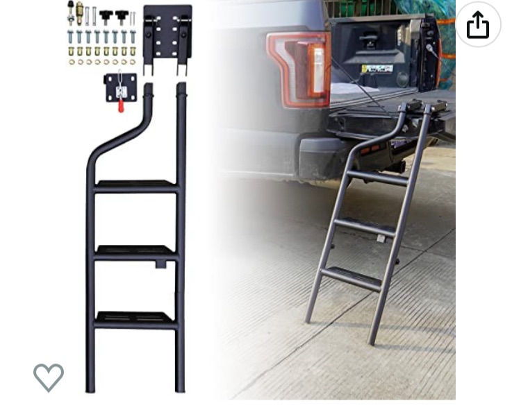 Photo 1 of (PARTS ONLY; MISSING MANUAL) LDETXY Foldable Pickup Truck Tailgate Ladder, Heavy Duty 45" Folding Tailgate Step Ladder with Lock Device Tailgate Ladder for Pickup Truck Universal Accessories Easy Install