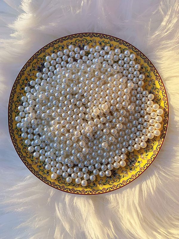 Photo 1 of 
JC MAN Art Faux Pearls 2200-Pcs Loose Beads no Hole (8mm,Ivory) for Makeup Brush Holder Vase Fillers, Table Scatter, Wedding, Birthday Party Home Decoration