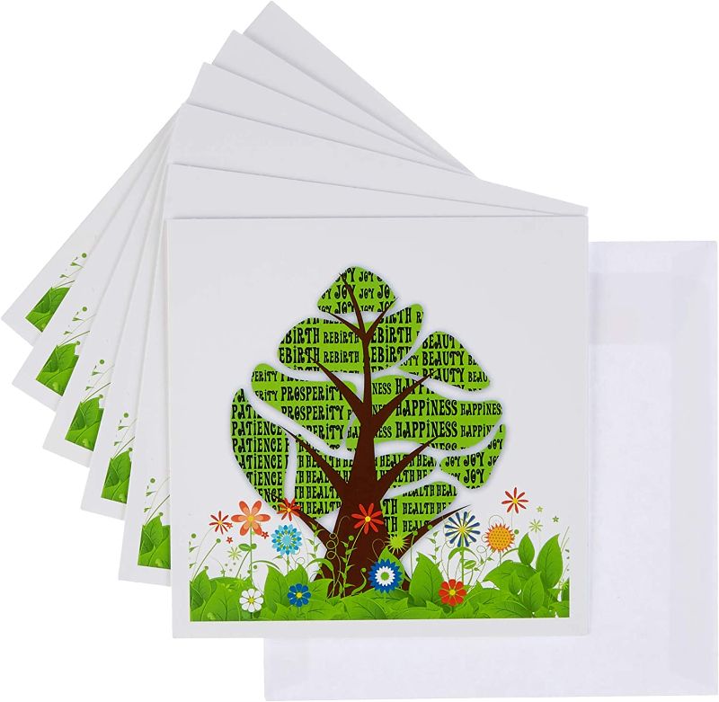 Photo 1 of 3dRose Greeting Cards, 6 x 6 Inches, Pack of 6, Persian New Year Tree (gc_101835_1)
