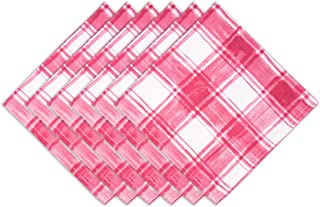 Photo 1 of 6 Cloth Napkins - 20 x 20 Inch , Tartan Fashion (Pink Red) Washable Polyester Dinner Napkins