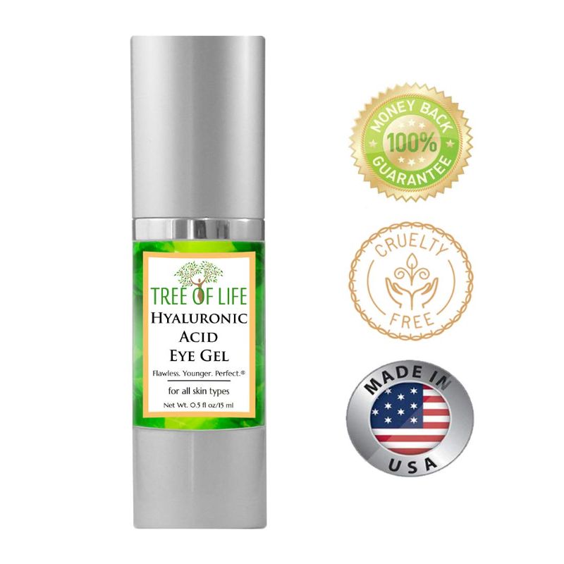 Photo 1 of 2- Tree of Life Hyaluronic Acid Hydrating Eye Gel Cream with Brightening Vitamin C + Renewing E & Aloe, Clean Dermatologist-Tested Skin care,0.5 Fl Oz
