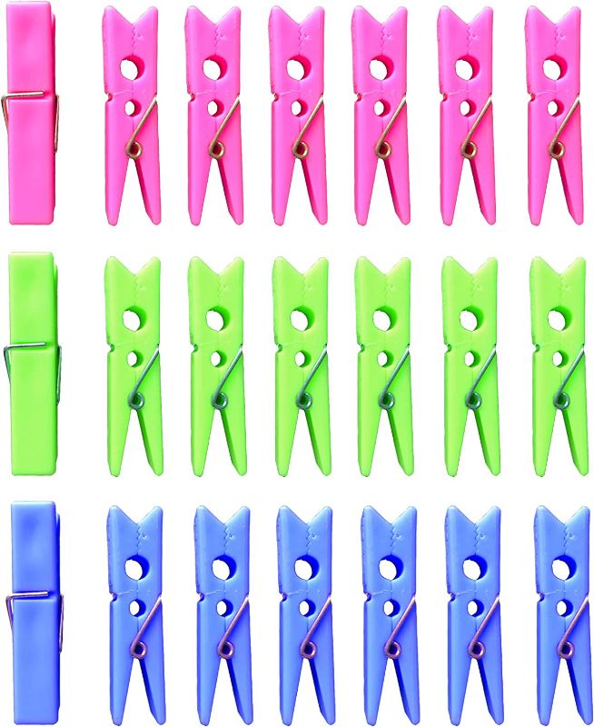 Photo 1 of 2- TWGJM 21 Pack Chip Clips Bag Clips Food Clips, 2.4 Inch Clothes Pins with Multiple Colors Plastic Clip for Bags Food Packages, Laundry, Paper (Multicolor-Plastic)
