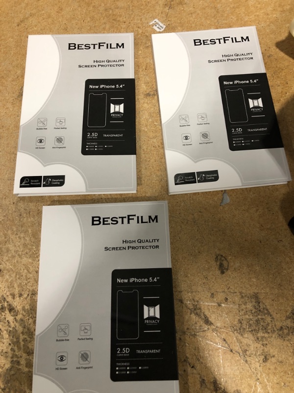 Photo 2 of (X3) [2 Pack] BESTFILM Privacy Tempered Glass for iPhone 13 Mini 5.4-inch, Anti-Spy Screen Protector, Anti-peep Glass Film, [Full Coverage] Case Friendly Bubble Free
