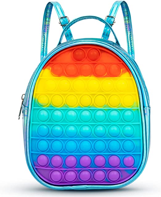 Photo 1 of (X2) Pop Poppers it Backpack Purse for Girls, Pop Shoulder Bag Fidget for Kids Toddler, Push Popper Bubble Sensory Fidget Toy
