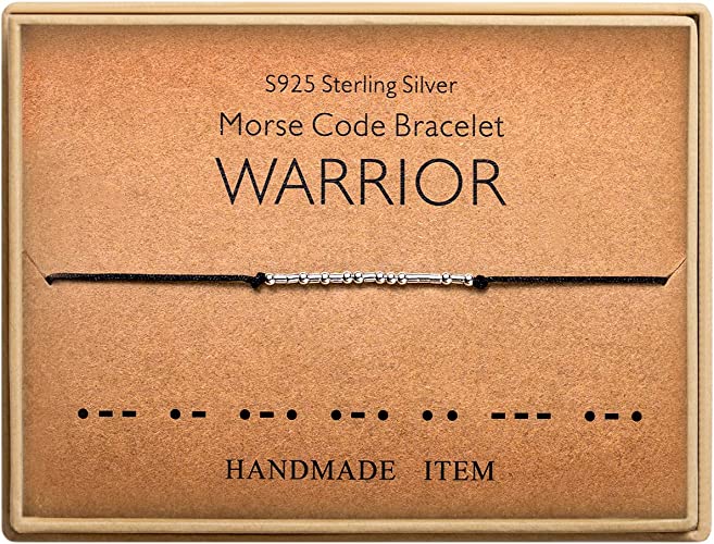 Photo 1 of (X2) Morse Code Bracelet for Women Sterling Silver Beads on Silk Cord Secret Message Fuck Friendship Inspirational Encouragement Bracelet Gift for Her

