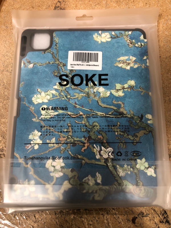 Photo 2 of Soke New iPad Pro 11 Case 2021 with Pencil Holder - [Full Body Protection + 2nd Gen Apple Pencil Charging + Auto Wake/Sleep], Soft TPU Back Cover for 2021 iPad Pro 11 inch(Apricot Blossom)
