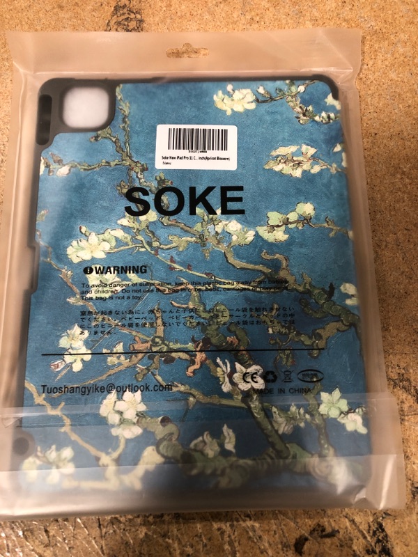 Photo 2 of Soke New iPad Pro 11 Case 2021 with Pencil Holder - [Full Body Protection + 2nd Gen Apple Pencil Charging + Auto Wake/Sleep], Soft TPU Back Cover for 2021 iPad Pro 11 inch(Apricot Blossom)
