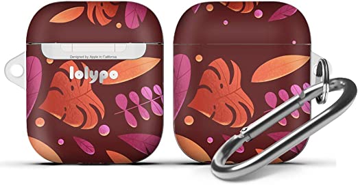 Photo 1 of Lolypo AirPods Compatible Case - Portable & Protective Storage Cover for Wireless Earphone with Metal Carabiner & Cleaning Brush - Supports Wireless Charging - Colorful, Unique Design (Autumn)
