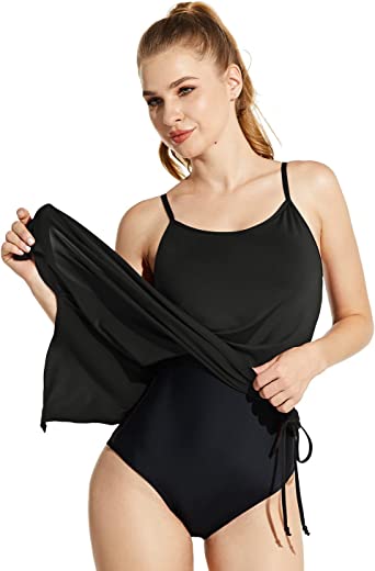 Photo 1 of BALEAF Women's High Neck Modest Swimdress One Piece Adjustable Straps Tummy Control Flowy Long Bathing Suit Dress with Brief
SIZE 34