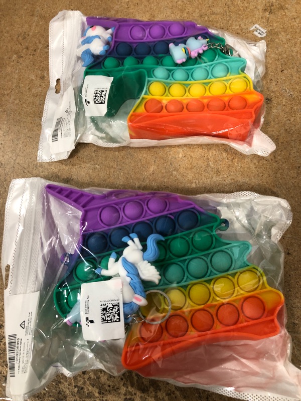 Photo 1 of (X2) Pop Purse with Random Two Small Gifts Fidget Sensory Poppers Push Pop Bubble Rewards Toy Pack Stress Anxiety Relief Toys Handbags for Autistic Children Kids Toddlers Girls Boys
