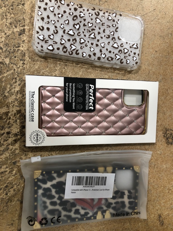 Photo 1 of BUNDLE OF: IPHONE 13 LEOPARD CASE, IPHONE 11 GLITTER CASE, IPHONE 12LEOPARD CASE