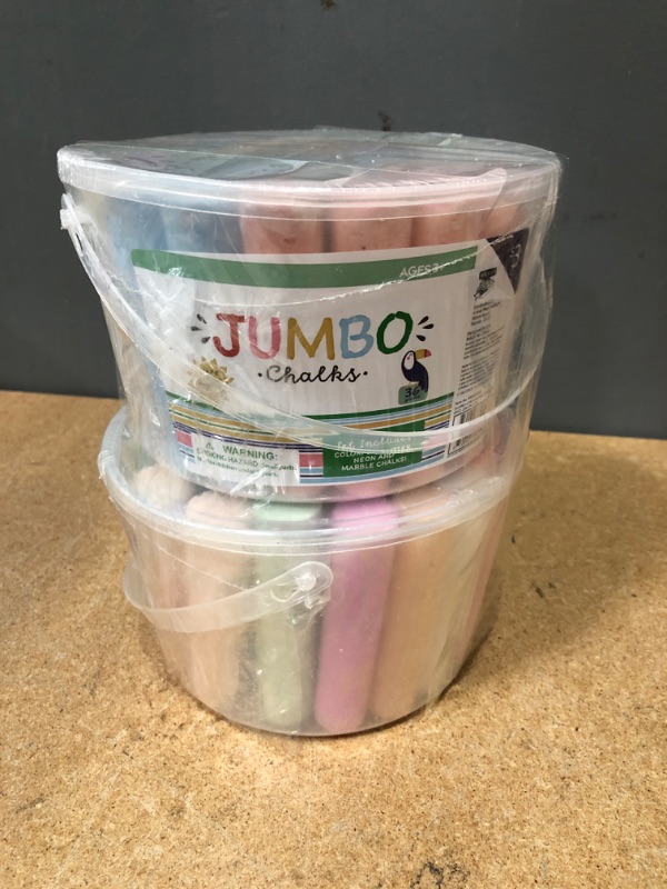 Photo 2 of (X2)  Jumbo Washable Sidewalk Chalk | Bucket Set

