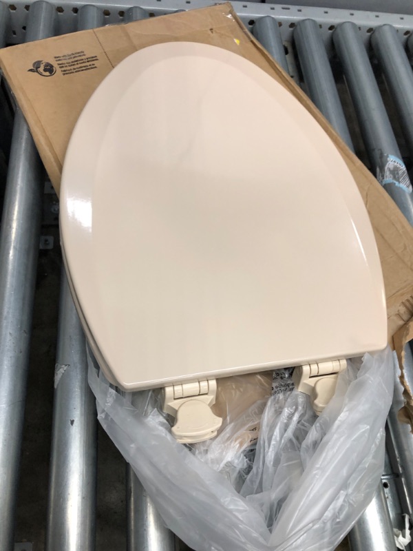 Photo 2 of Bemis Molded Wood Elongated Toilet Seat Finish: Fawn Beige