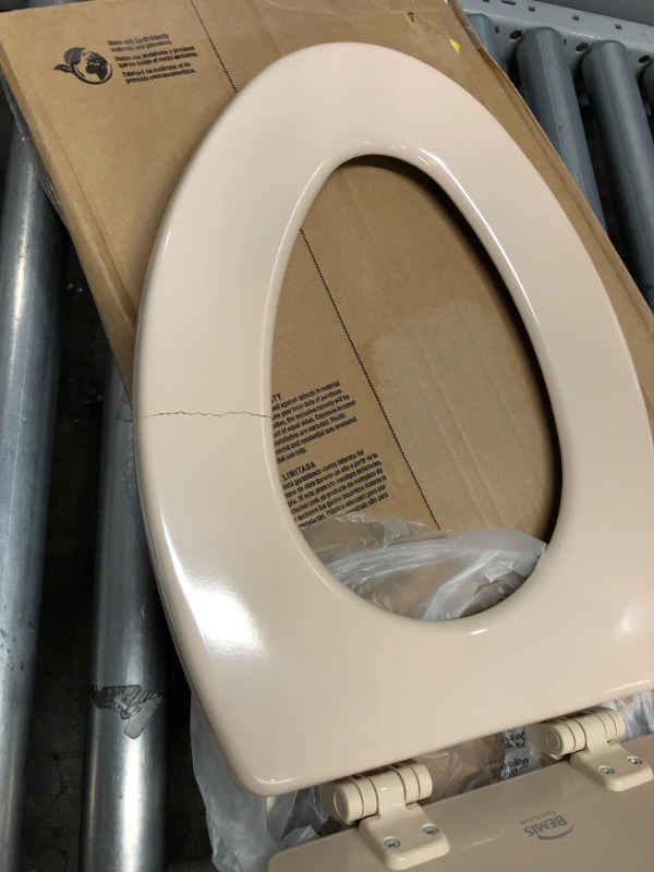 Photo 3 of Bemis Molded Wood Elongated Toilet Seat Finish: Fawn Beige