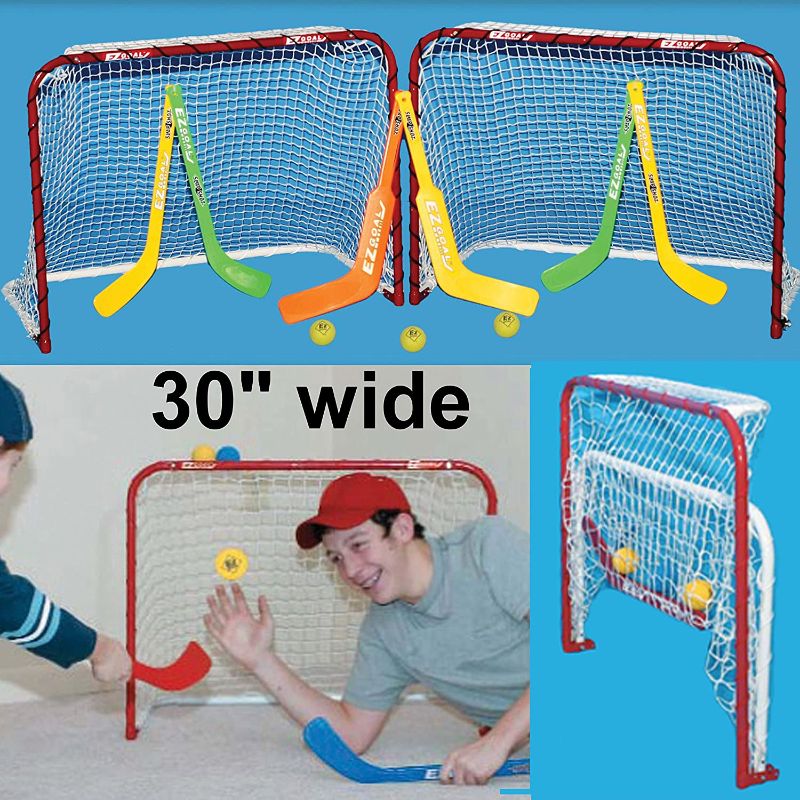 Photo 1 of EZGoal Double Mini Folding Goal, Red/White
