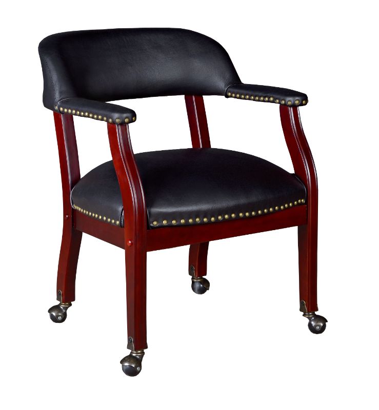 Photo 1 of 9004CBK Ivy League Captain Chair & Casters - Black Vinyl
