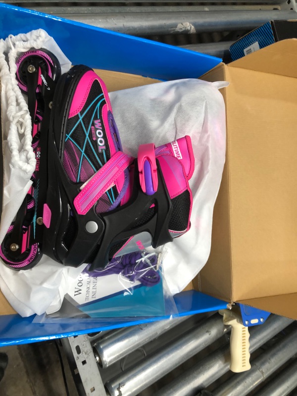 Photo 1 of Woolitime Sports Adjustable Roller Blades for Girls Boys Kids with Featuring All Illuminating Wheels, Safe Durable Inline Skates, Patines para Mujer, Fashionable Roller Skates for Women, Youth Adults
