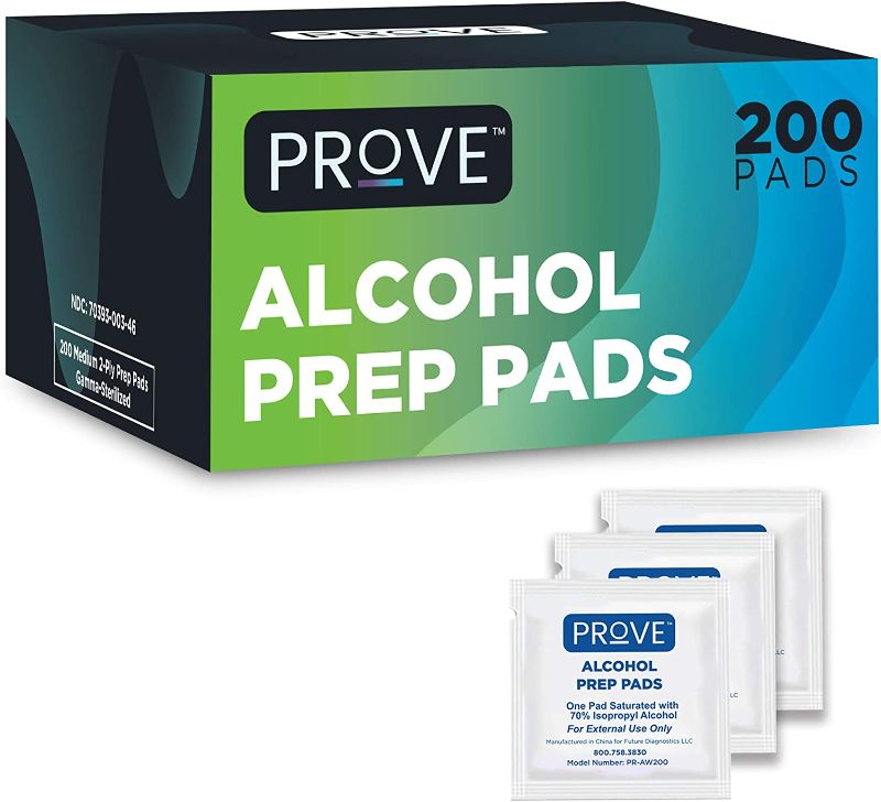 Photo 1 of Prove Sterile Alcohol Prep Pads Wipes Medium 2-Ply Wipes, 200 Count (Pack of 2)