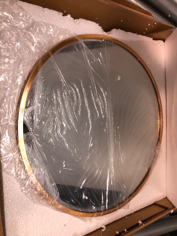 Photo 3 of  Round Wall Mirror, 24" Metal Framed Round Mirror