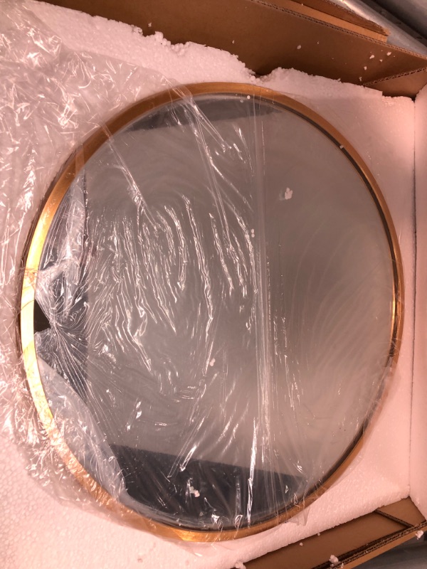 Photo 2 of  Round Wall Mirror, 24" Metal Framed Round Mirror