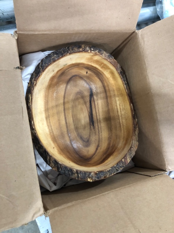Photo 1 of 1054 Acacia Tree Bark Oval Bowl
