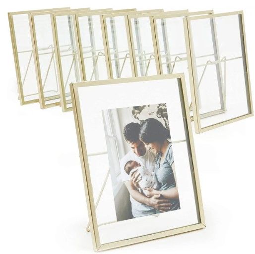 Photo 1 of 5" x 7" golden photo frame stand 8 pack